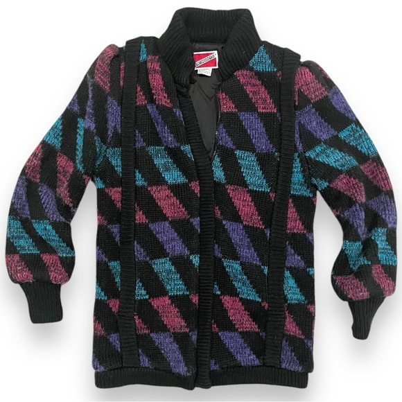 Vintage Anthonys Cardigan Jacket Chunky Knitted 90s - Picture 2 of 6